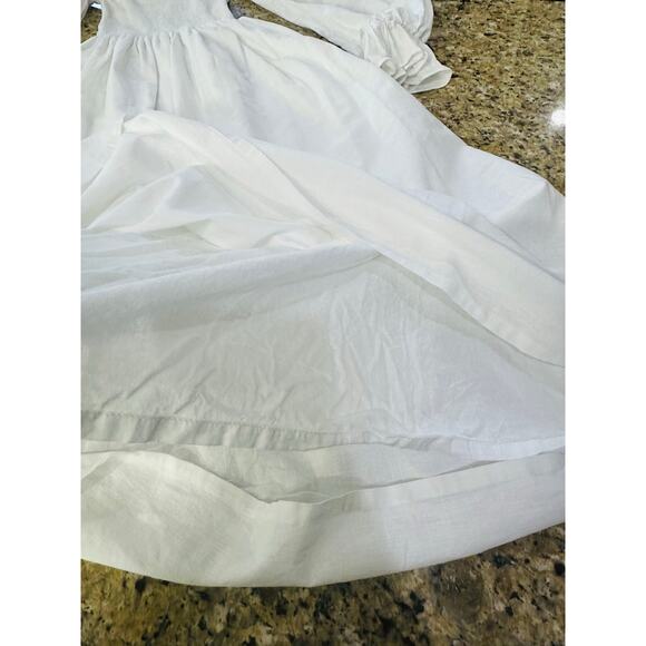 Petal and Pup Size Medium Off Shoulder Long Sleeve White Midi Dress Bridal - Picture 15 of 16